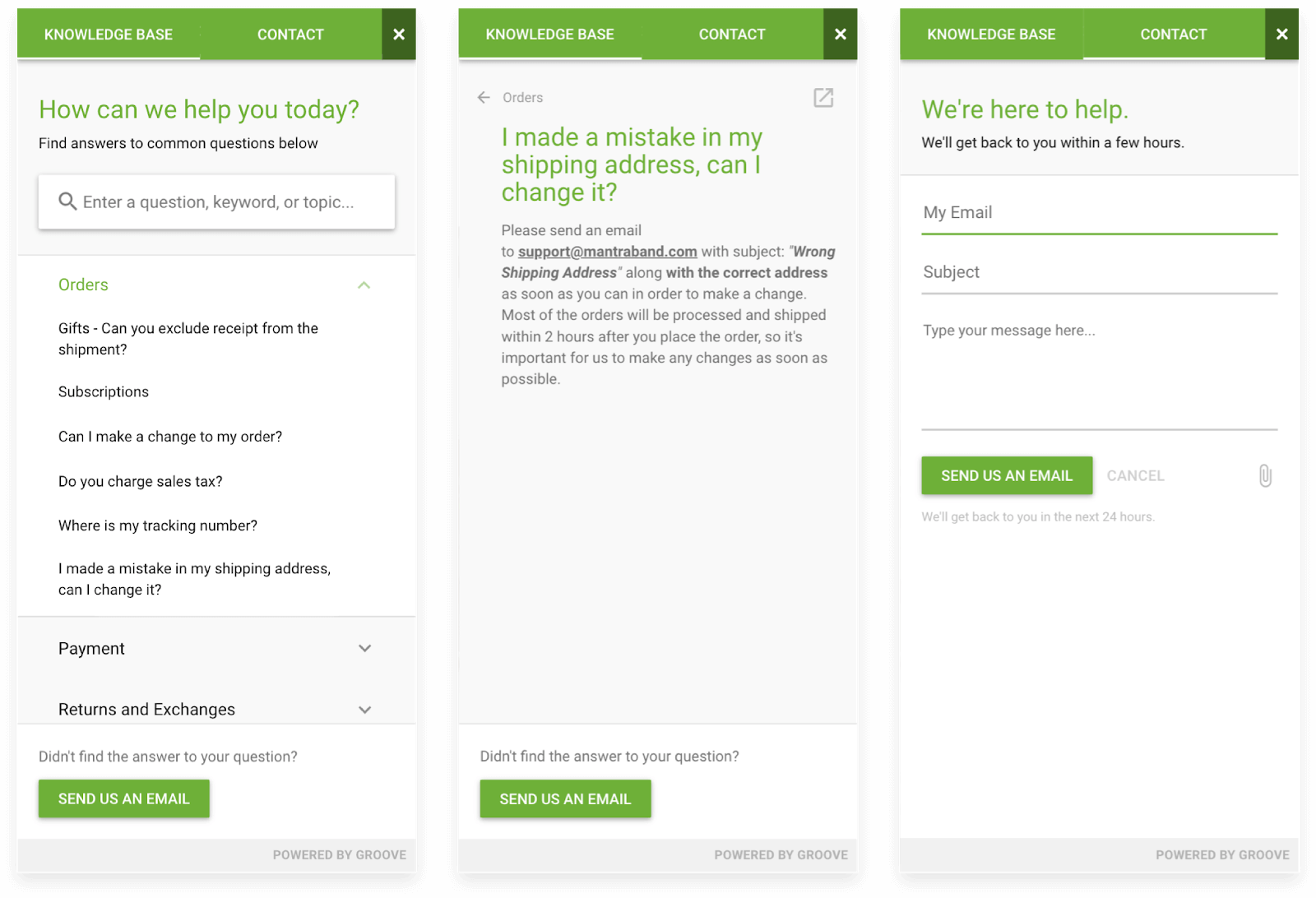 MantraBand’s knowledge base on mobile