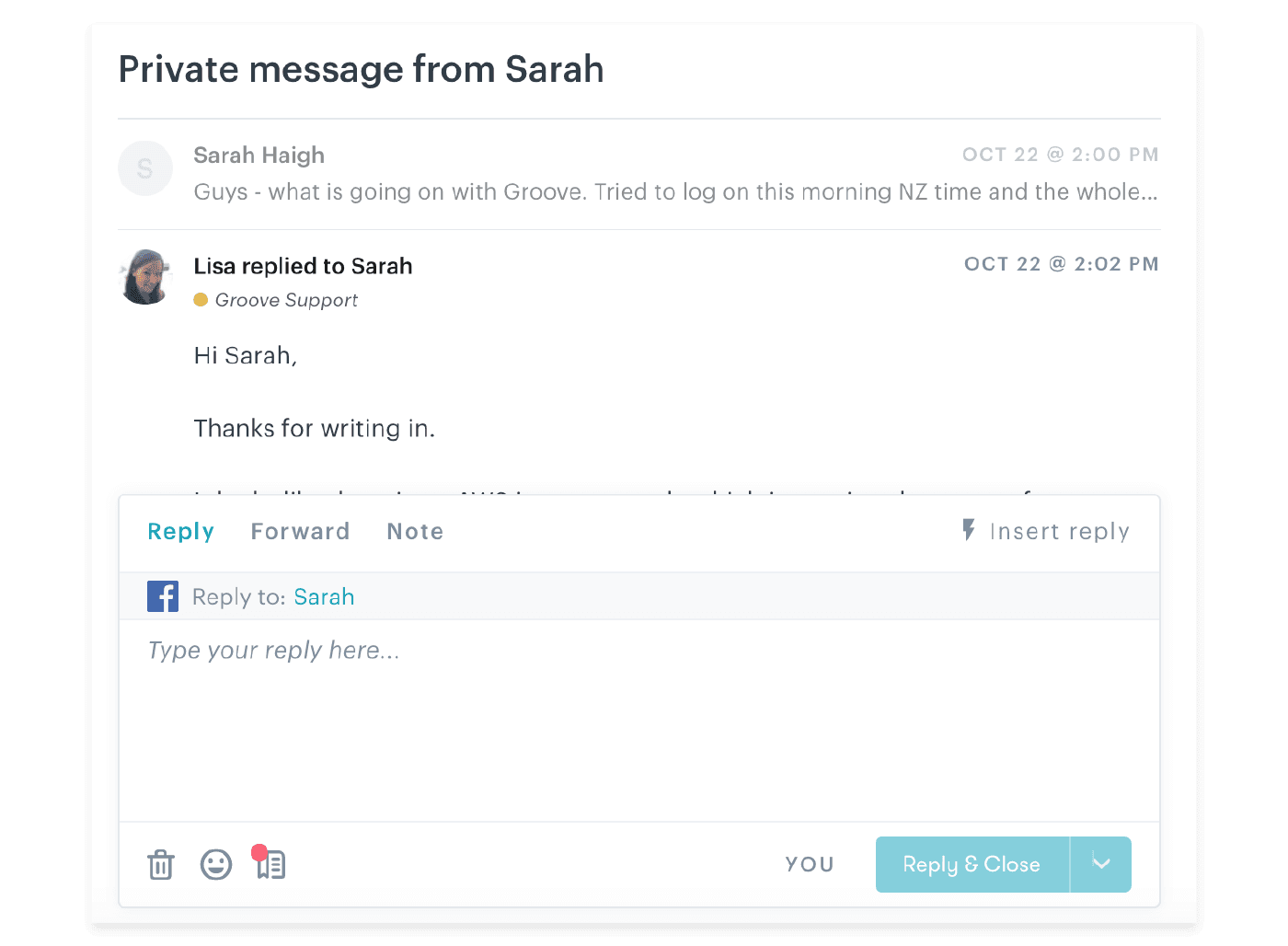 Customer service app 1 Facebook
