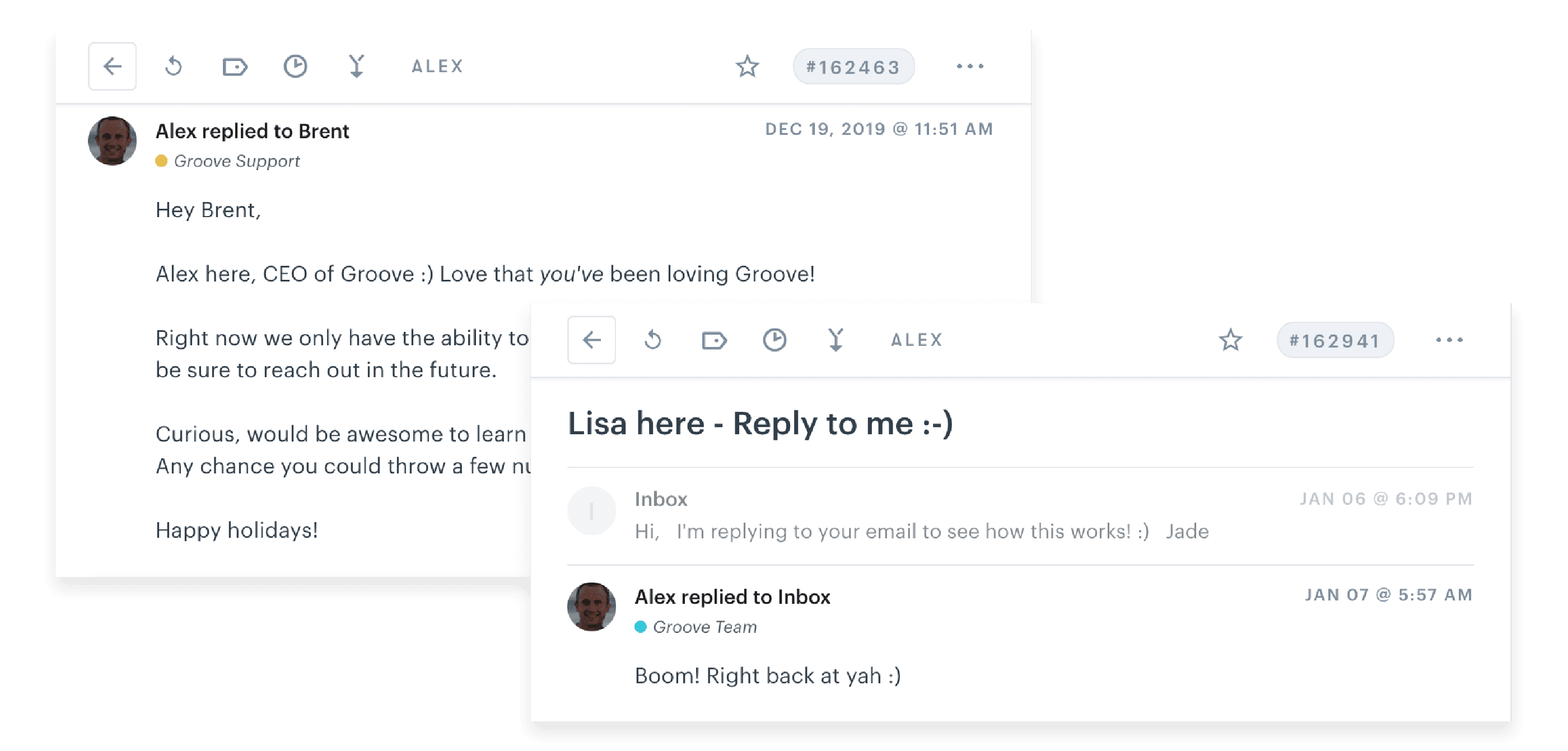 our CEO replying to customers within our Customer Service Platform