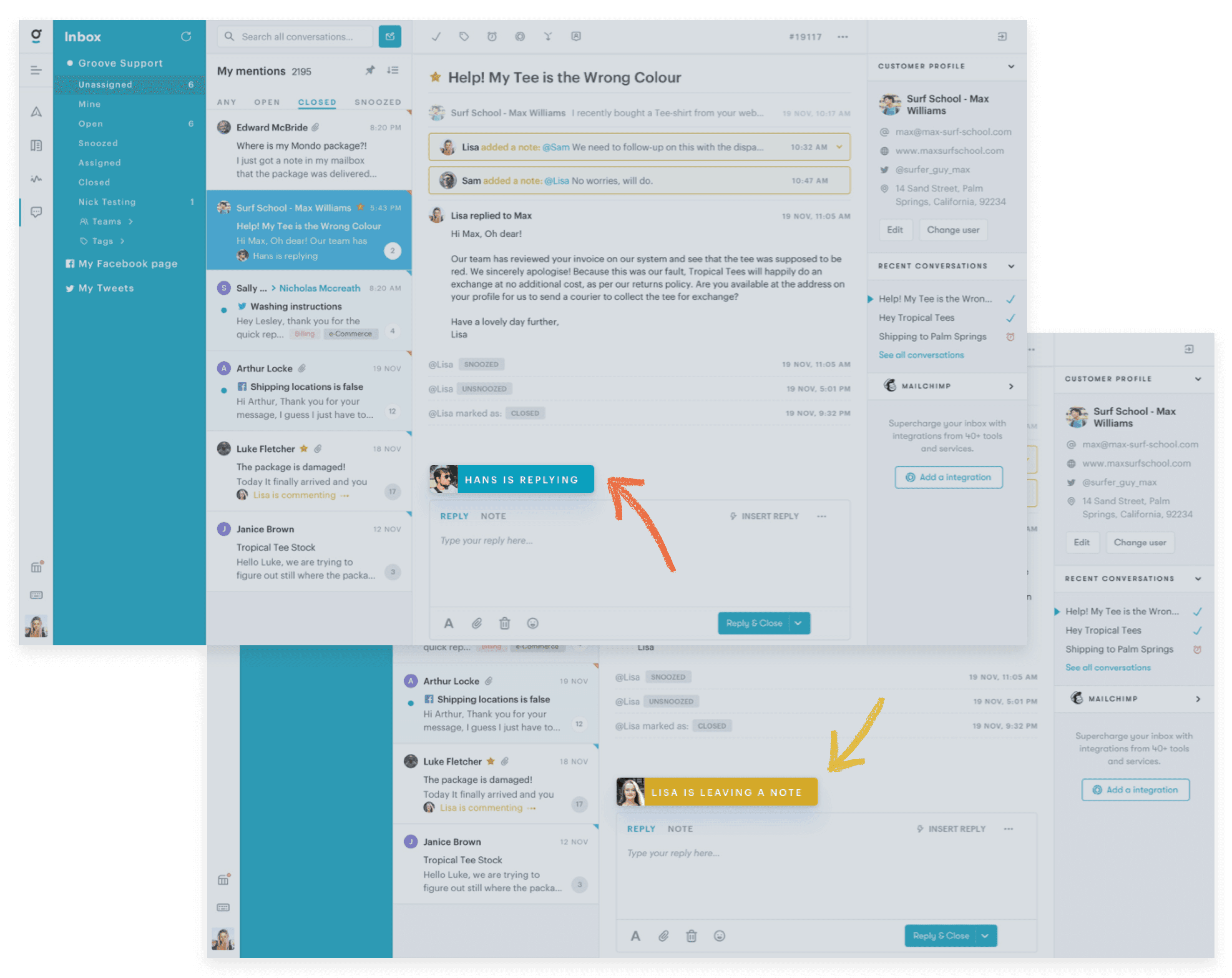 Automatic collision detection for better support collaboration