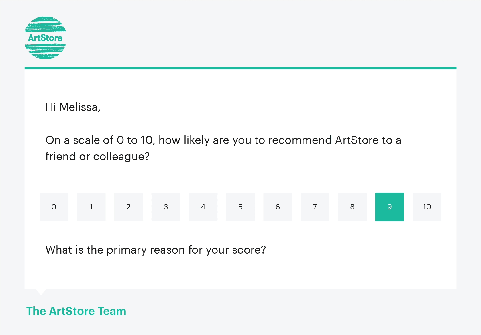 NPS survey email sample