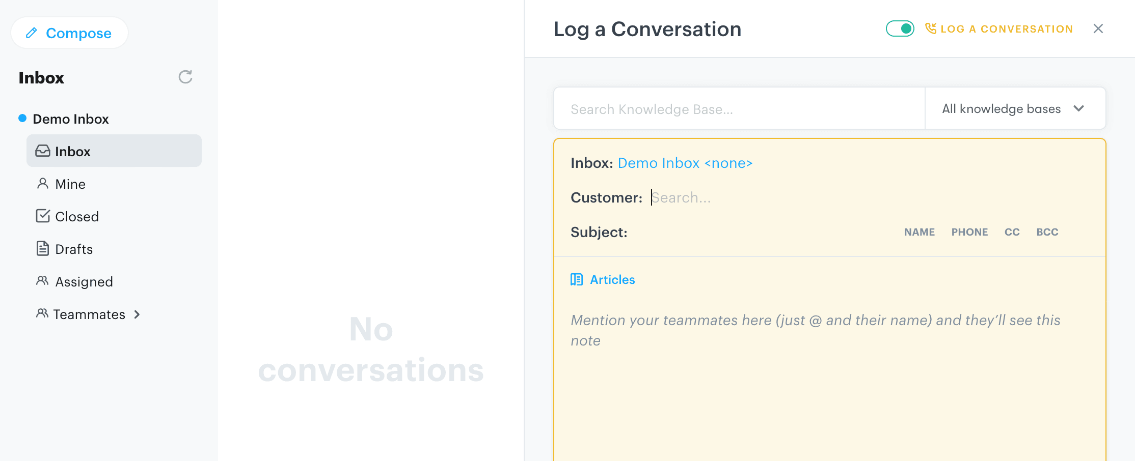Groove's helpdesk ticketing system for small business enables centralized communication through our shared inbox.