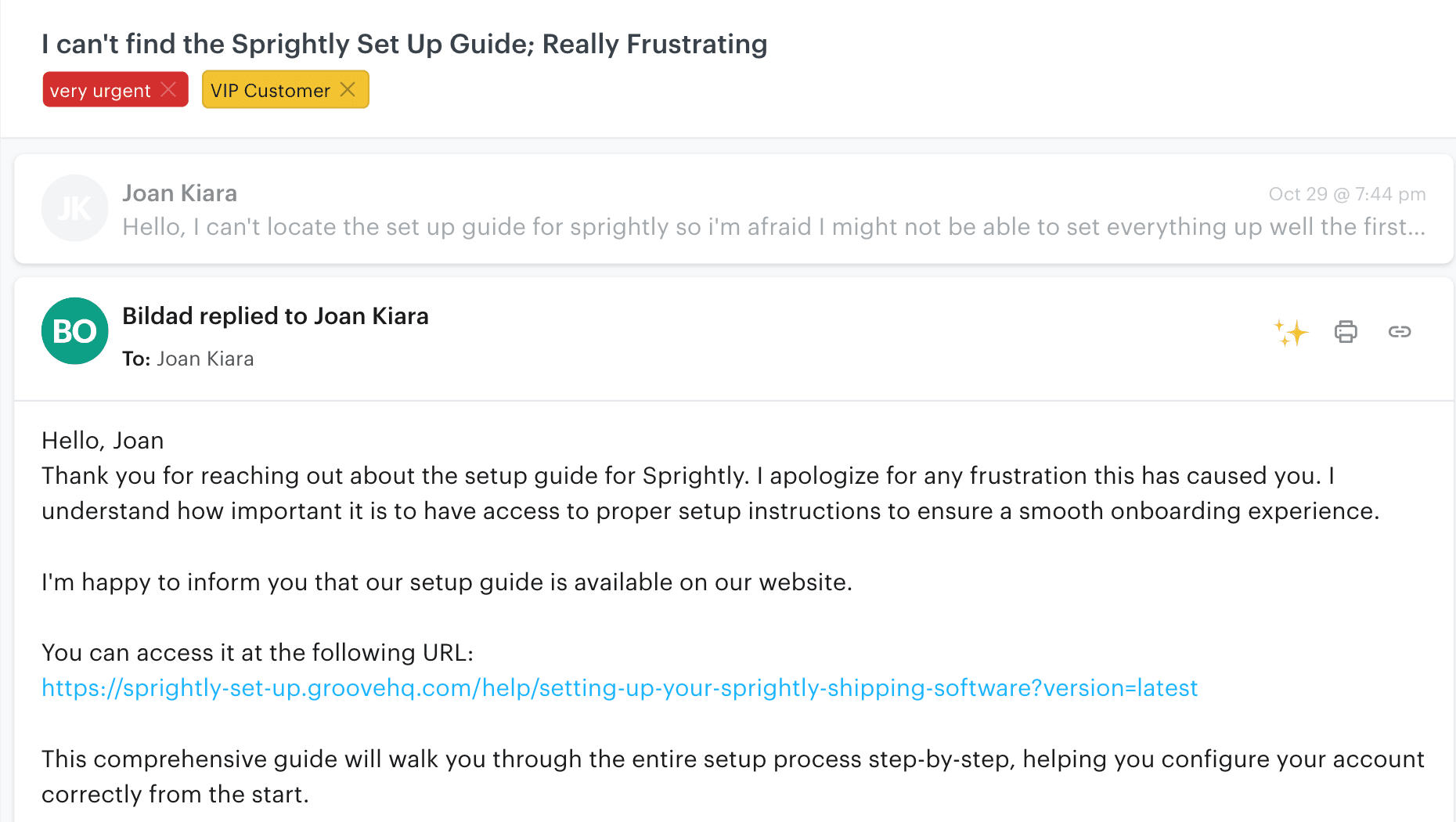 The one unique differentiator for Helply is that it can also dig into your previous replies to customers from within Groove or other help desk, like Zendesk.