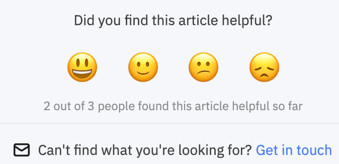 Screenshot of Groove's feedback request for a knowledge base