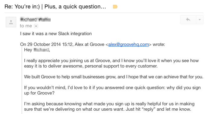 Why did you sign up?