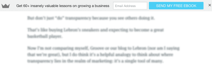 Grow email list: SumoMe bar