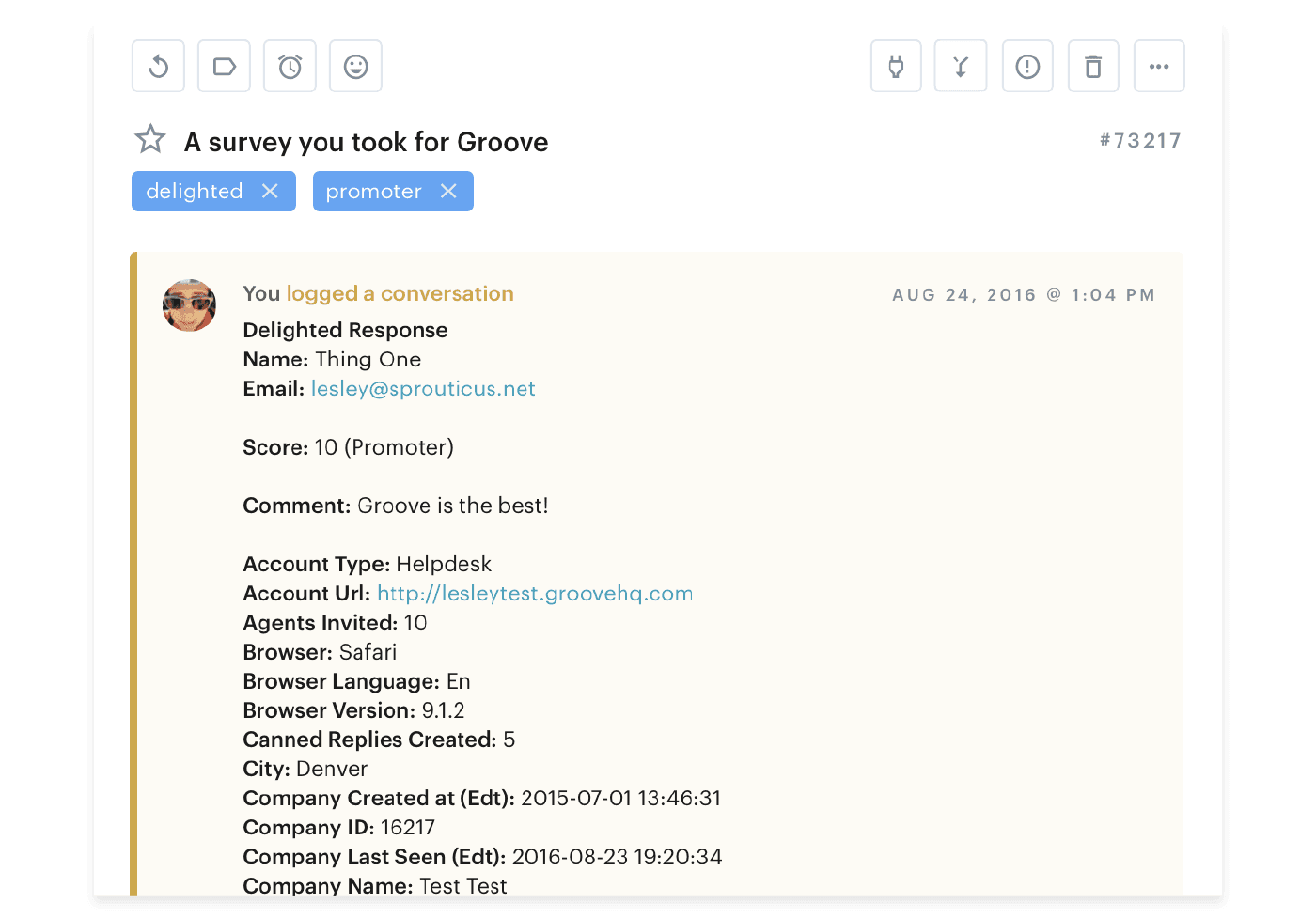 Customer service app 8 delighted