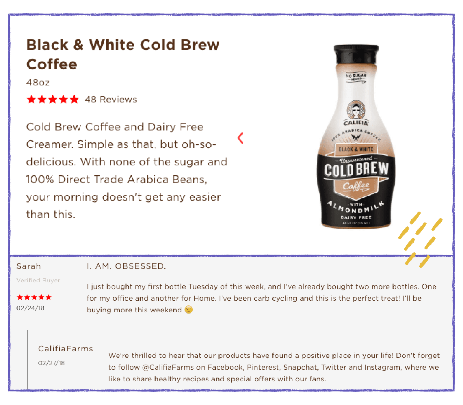 customer marketing onsite review example