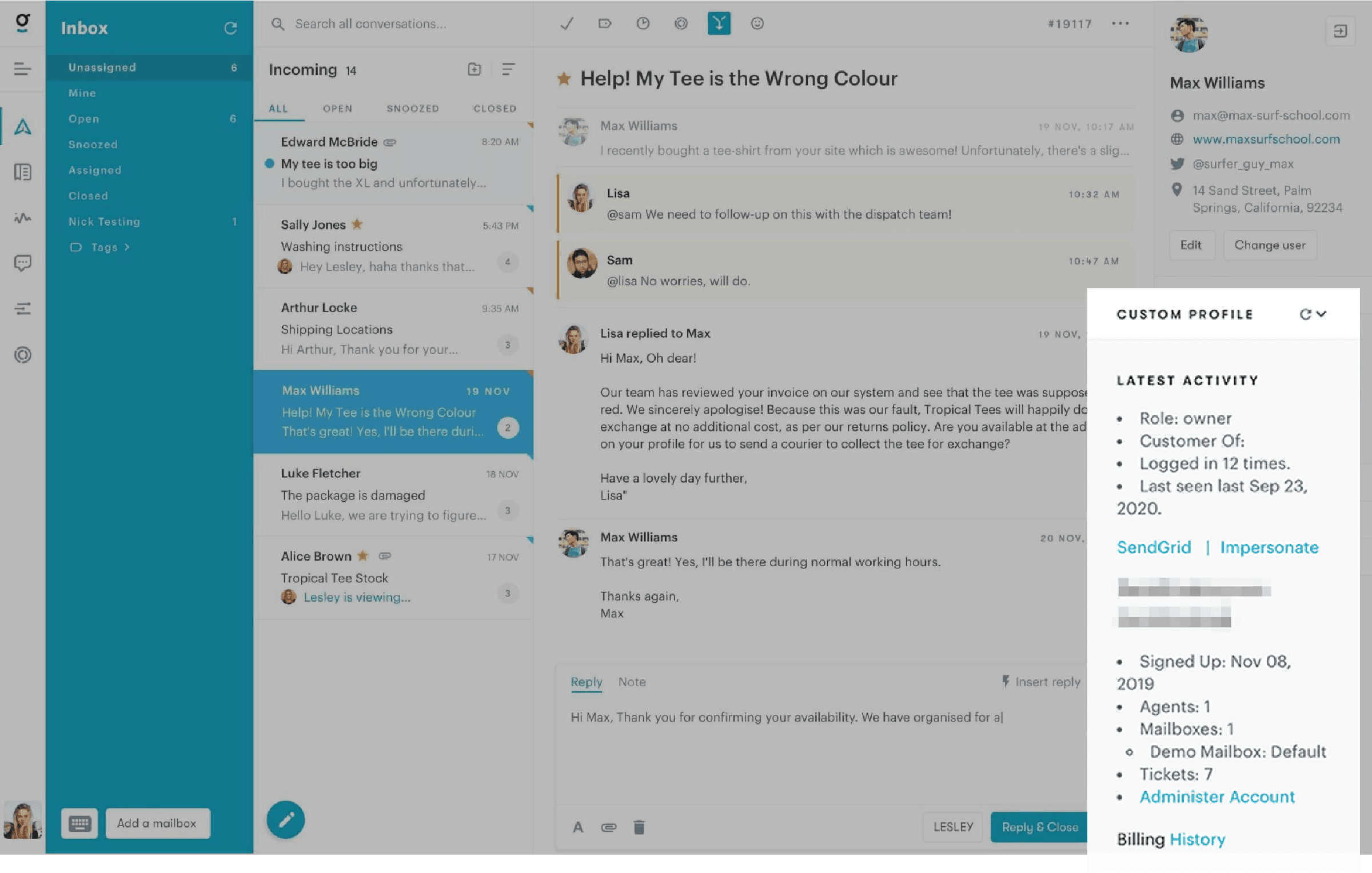 Groove's custom profile integration
