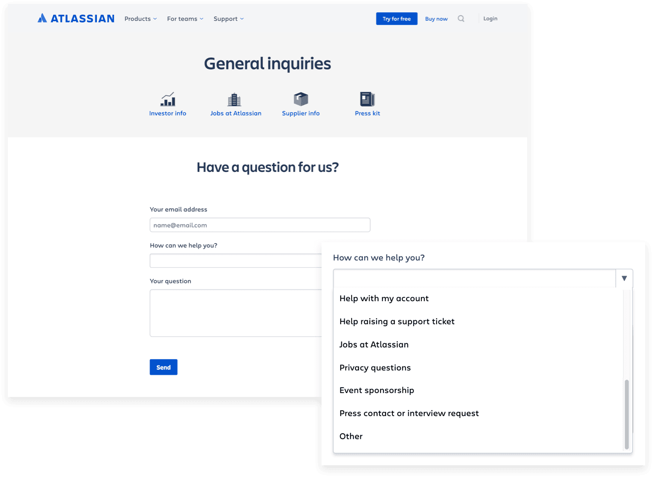Automate customer inquiries via help-request forms