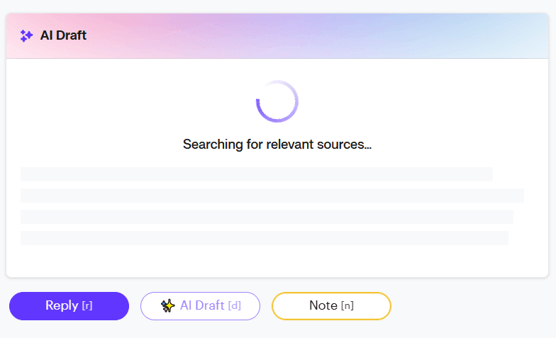 Groove AI draft loading, as it looks for internal data sources.