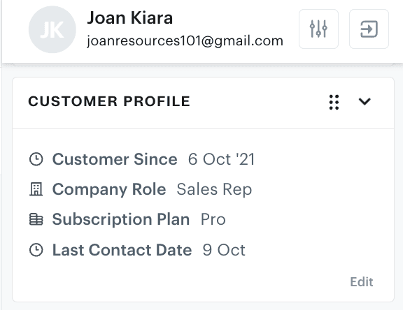 Screenshot showing how to fill up custom fields on Groove's conversation dashboard