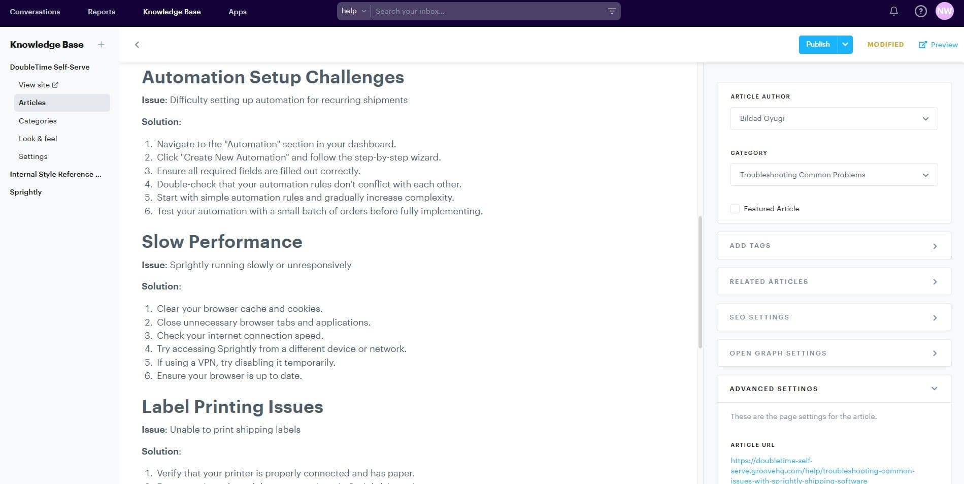 Groove enables your team to collectively build self-service resources for your customers.