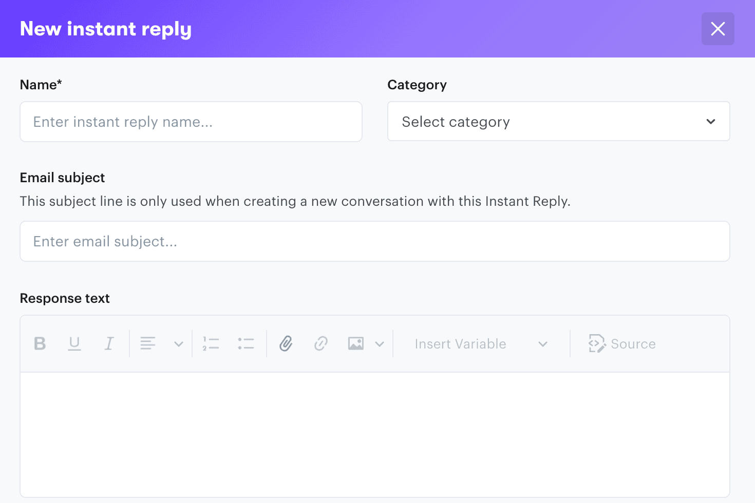 Instant replies in Groove function similarly to canned responses, which can be used as automated replies.