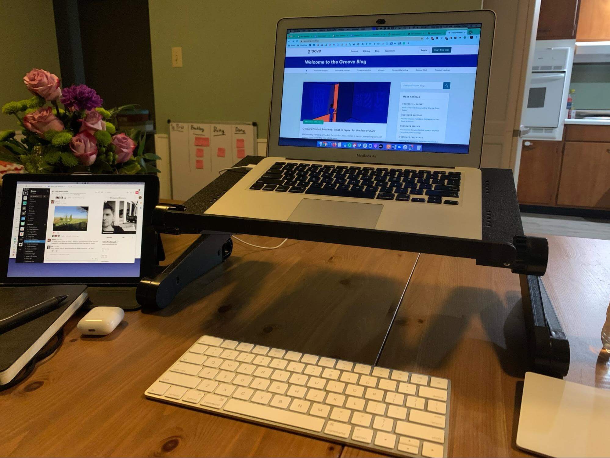 Nathan’s kitchen table setup