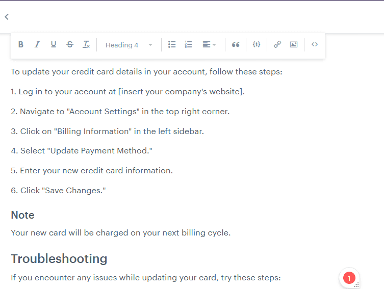 Formatting your article in Groove's knowledge base