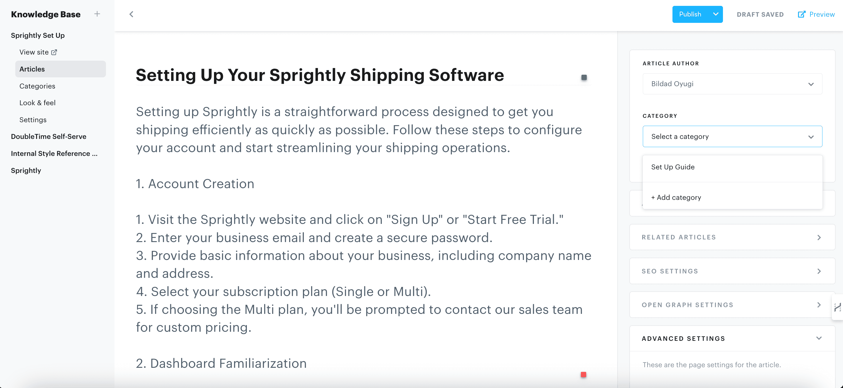 how to create an article for your knowledge base