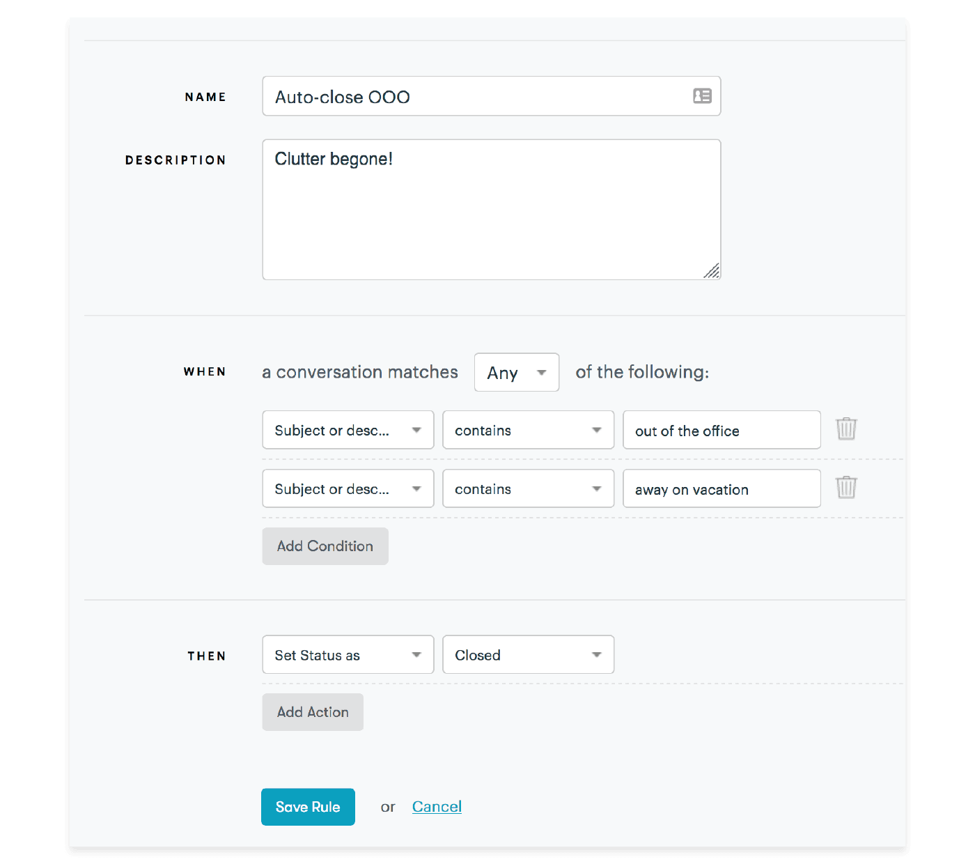 customer service software automation example