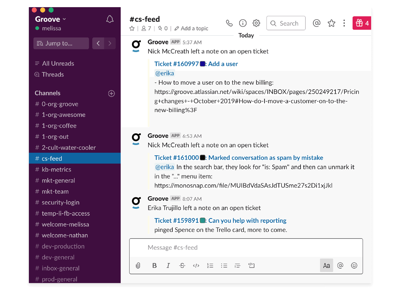 customer success tools 4 slack for messaging
